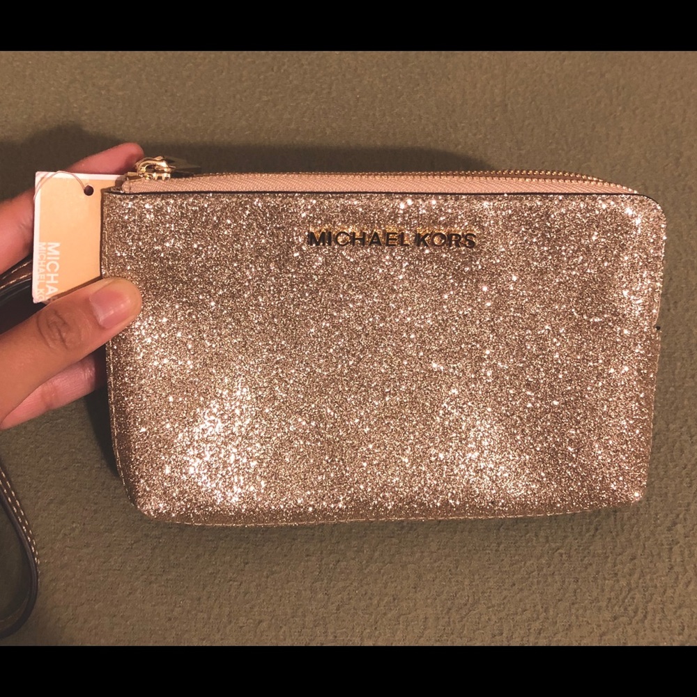 MK double zipper wristlet